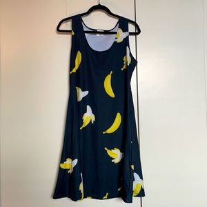 CowCow plus-size banana print dress - 3XL